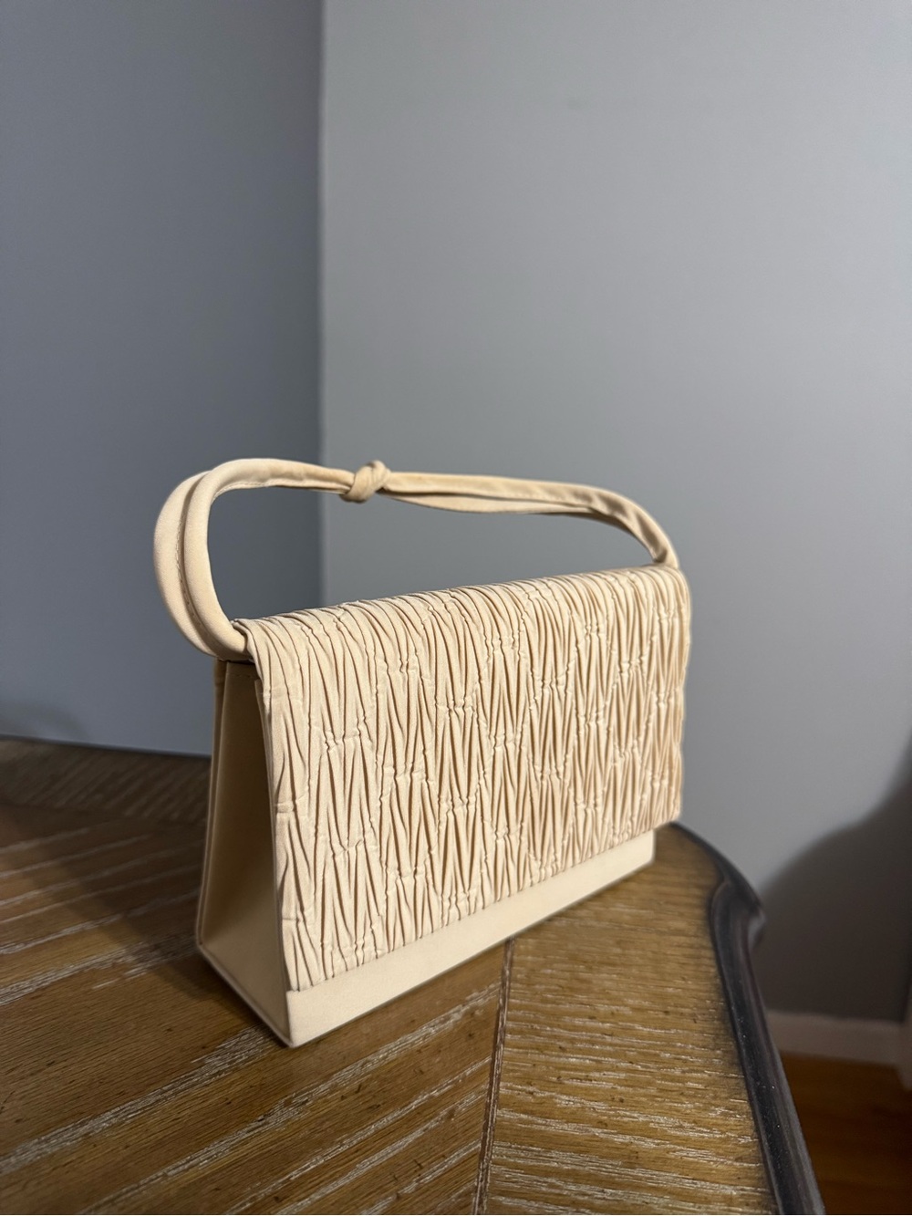 Women's Cream Textured Shoulder Bag
